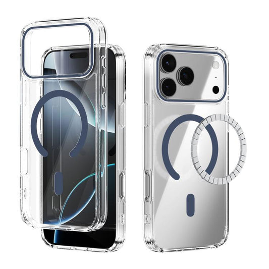 For iPhone 17 Pro Max ABEEL MagSafe Magnetic Color Ring Anti-scratch Transparent Phone Case(Blue) - iPhone 17 Pro Max Cases by buy2fix | Online Shopping UK | buy2fix