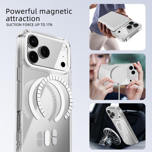 For iPhone 17 Pro Max ABEEL MagSafe Magnetic Color Ring Anti-scratch Transparent Phone Case(Blue) - iPhone 17 Pro Max Cases by buy2fix | Online Shopping UK | buy2fix