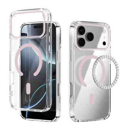 For iPhone 17 Pro Max ABEEL MagSafe Magnetic Color Ring Anti-scratch Transparent Phone Case(Pink) - iPhone 17 Pro Max Cases by buy2fix | Online Shopping UK | buy2fix