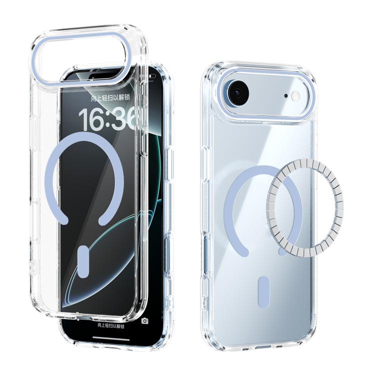 For iPhone Air ABEEL MagSafe Magnetic Color Ring Anti-scratch Transparent Phone Case(Far Peak Blue) - iPhone Air Cases by buy2fix | Online Shopping UK | buy2fix
