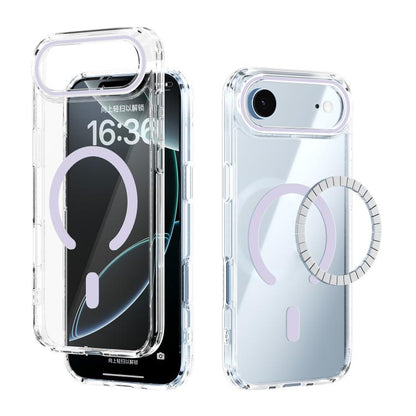 For iPhone Air ABEEL MagSafe Magnetic Color Ring Anti-scratch Transparent Phone Case(Purple) - iPhone Air Cases by buy2fix | Online Shopping UK | buy2fix