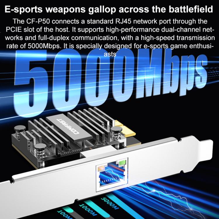 COMFAST CF-P50 Driver-free Gigabit Network Card Built-in PCI-E Ethernet LAN Adapter For Desktop Computers - Add-on Cards by COMFAST | Online Shopping UK | buy2fix