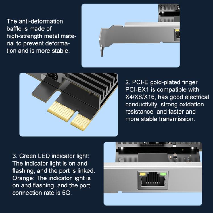 COMFAST CF-P50 Driver-free Gigabit Network Card Built-in PCI-E Ethernet LAN Adapter For Desktop Computers - Add-on Cards by COMFAST | Online Shopping UK | buy2fix