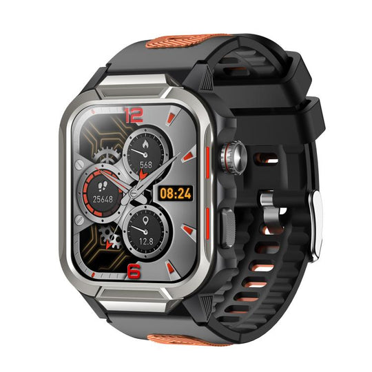 GS9 1.96 inch TFT Screen Outdoor Rugged Smart Watch 3ATM Waterproof(Dark Grey+Orange)