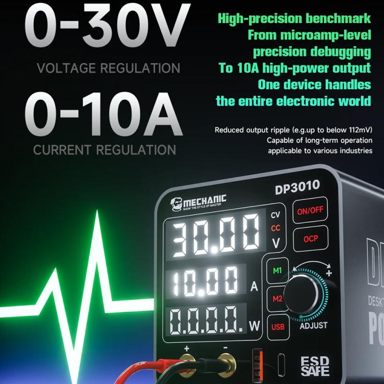 Mechanic DP3010 30V / 10A High Power Wide Voltage Mini Multi-functional Power Supply, Plug:EU Plug - Power Supply by MECHANIC | Online Shopping UK | buy2fix