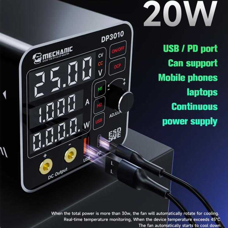 Mechanic DP3010 30V / 10A High Power Wide Voltage Mini Multi-functional Power Supply, Plug:EU Plug - Power Supply by MECHANIC | Online Shopping UK | buy2fix