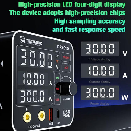 Mechanic DP3010 30V / 10A High Power Wide Voltage Mini Multi-functional Power Supply, Plug:EU Plug - Power Supply by MECHANIC | Online Shopping UK | buy2fix