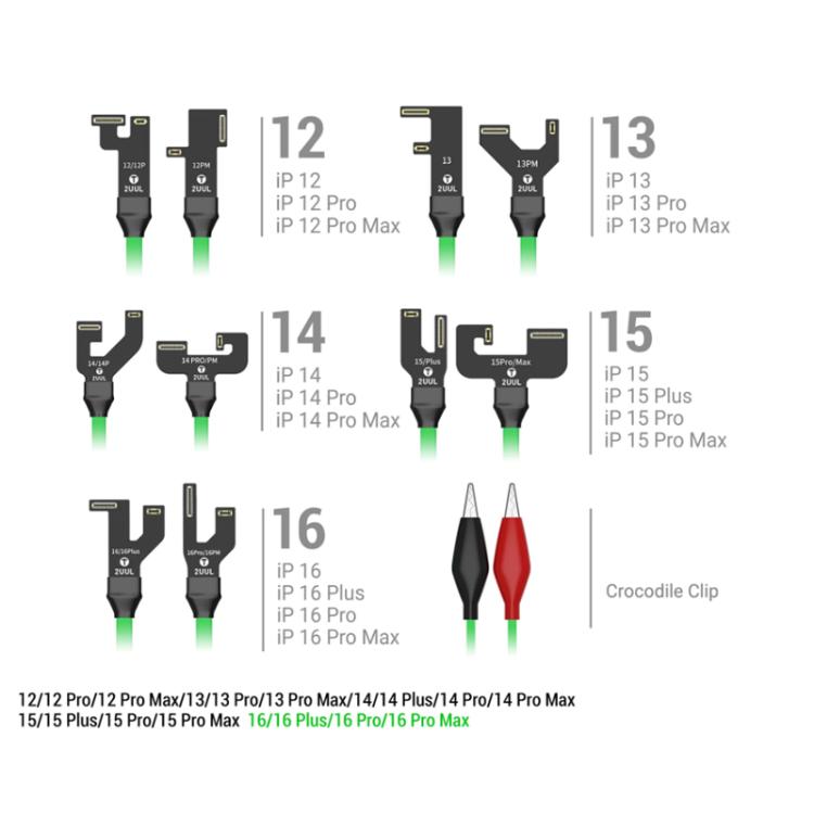 2UUL PW09 Power One Power Supply Test Cable for iPhone 12-16 Pro Max - Test Tools by 2UUL | Online Shopping UK | buy2fix