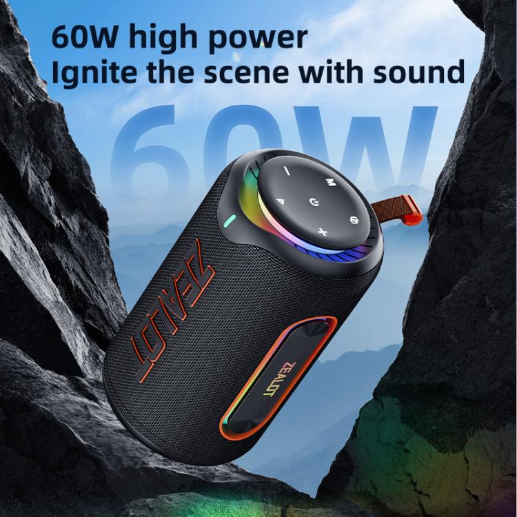 Zealot MP1 60W Portable Outdoor RGB Bluetooth Speaker(Black) - Desktop Speaker by ZEALOT | Online Shopping UK | buy2fix
