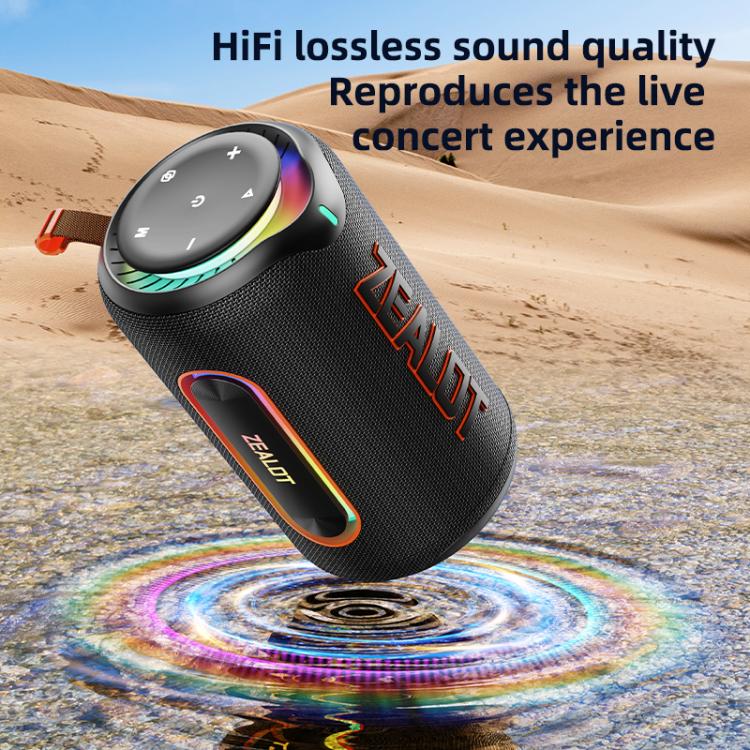 Zealot MP1 60W Portable Outdoor RGB Bluetooth Speaker(Grey) - Desktop Speaker by ZEALOT | Online Shopping UK | buy2fix