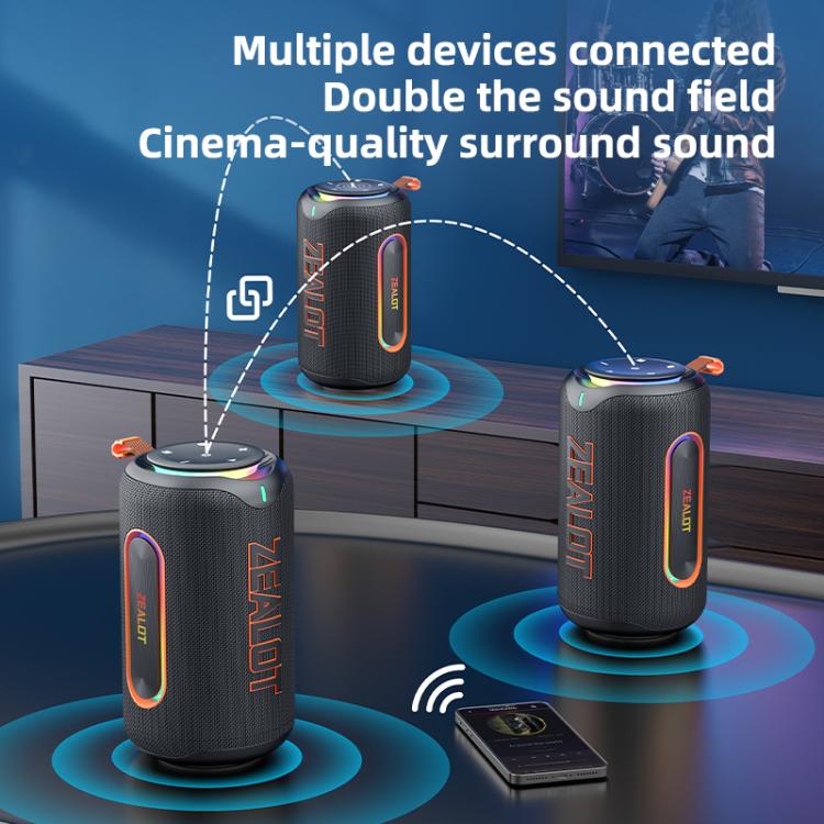 Zealot MP1 60W Portable Outdoor RGB Bluetooth Speaker(Camouflage) - Desktop Speaker by ZEALOT | Online Shopping UK | buy2fix