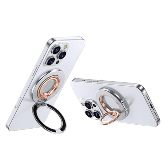 Contrast Color Dual MagSafe Magnetic Ring Phone Holder with Gear Sound(Titanium Silver Rose Gold) - Ring Holder by buy2fix | Online Shopping UK | buy2fix