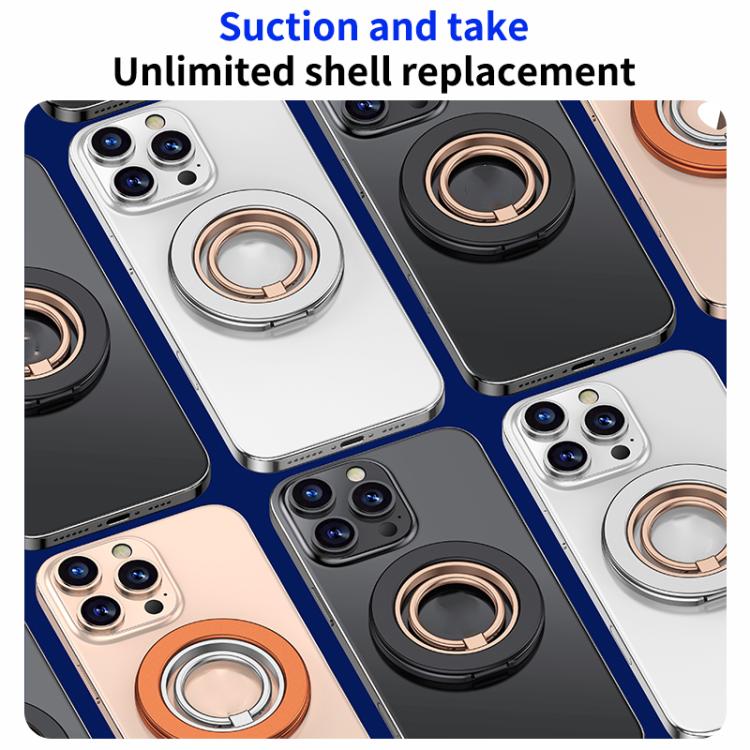 Contrast Color Dual MagSafe Magnetic Ring Phone Holder with Gear Sound(Titanium Silver Rose Gold) - Ring Holder by buy2fix | Online Shopping UK | buy2fix