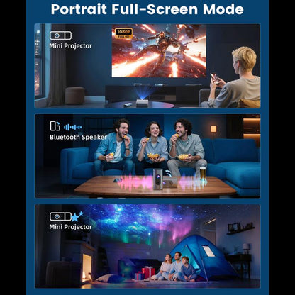 Q8 1080P 180ANSI LCD Display Smart Projector 2GB+32GB Auto Focus(AU Plug) - LED Projector by buy2fix | Online Shopping UK | buy2fix