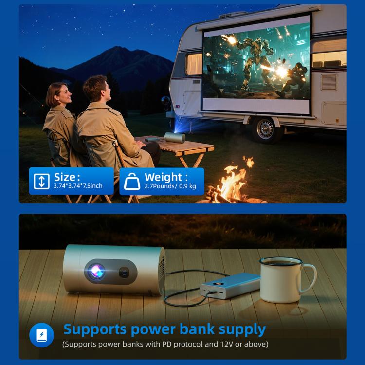 Q8 1080P 180ANSI LCD Display Smart Projector 1GB+8GB Auto Focus(EU Plug) - LED Projector by buy2fix | Online Shopping UK | buy2fix