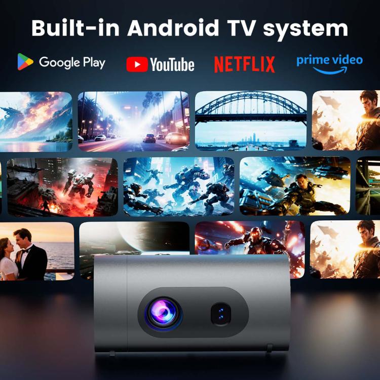 Q8 1080P 180ANSI LCD Display Smart Projector 2GB+32GB Electric Focus(AU Plug) - LED Projector by buy2fix | Online Shopping UK | buy2fix