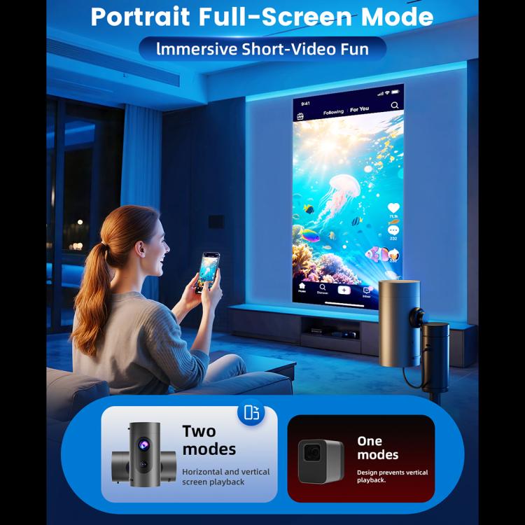 Q8 1080P 180ANSI LCD Display Smart Projector 1GB+8GB Electric Focus(EU Plug) - LED Projector by buy2fix | Online Shopping UK | buy2fix