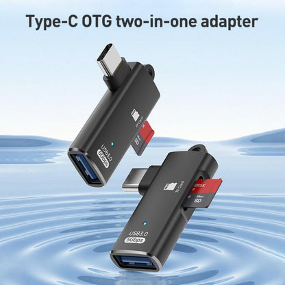 ADS-621 Type-C Male to TF Card Reader USB3.0 Female OTG Adapter(Black) - U Disk & Card Reader by buy2fix | Online Shopping UK | buy2fix