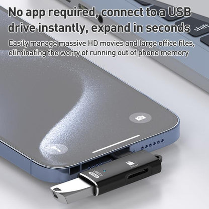 ADS-621 Type-C Male to TF Card Reader USB3.0 Female OTG Adapter(Silver) - U Disk & Card Reader by buy2fix | Online Shopping UK | buy2fix