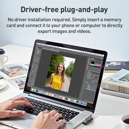 ADS-621 Type-C Male to TF Card Reader USB3.0 Female OTG Adapter(Silver) - U Disk & Card Reader by buy2fix | Online Shopping UK | buy2fix