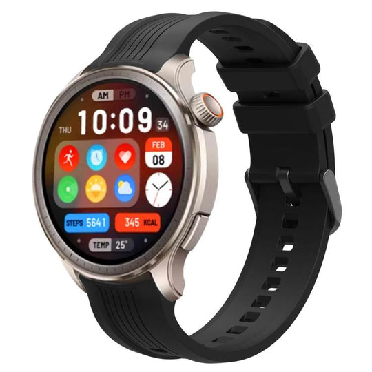 For Amazfit Balance xDfind Black Buckle Silicone Watch Band(Black)