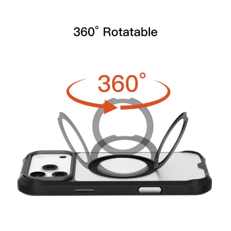 For iPhone 17 Pro Max Mutural Xuan Armor Series MagSafe Magnetic Holder Phone Case(Black) - iPhone 17 Pro Max Cases by Mutural | Online Shopping UK | buy2fix