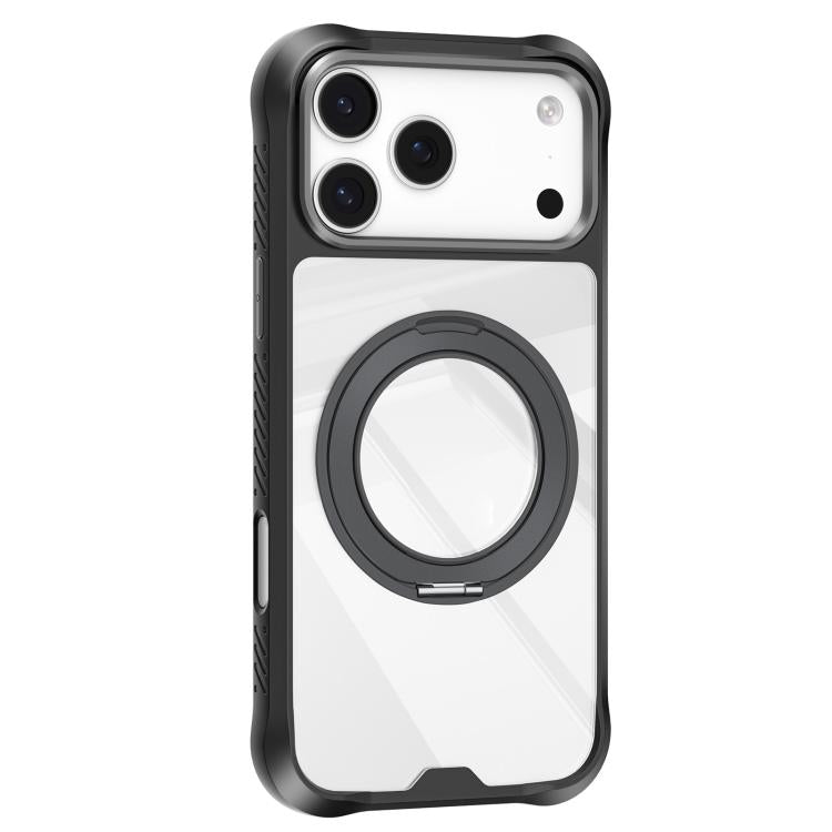 For iPhone 17 Pro Mutural Xuan Armor Series MagSafe Magnetic Holder Phone Case(Black) - iPhone 17 Pro Cases by Mutural | Online Shopping UK | buy2fix