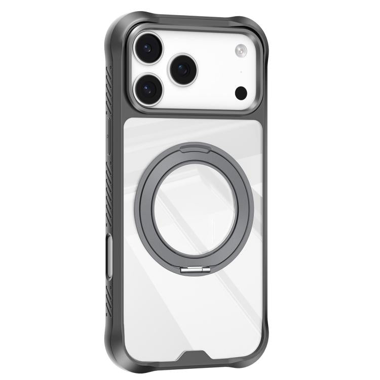 For iPhone 17 Pro Mutural Xuan Armor Series MagSafe Magnetic Holder Phone Case(Dark Grey) - iPhone 17 Pro Cases by Mutural | Online Shopping UK | buy2fix