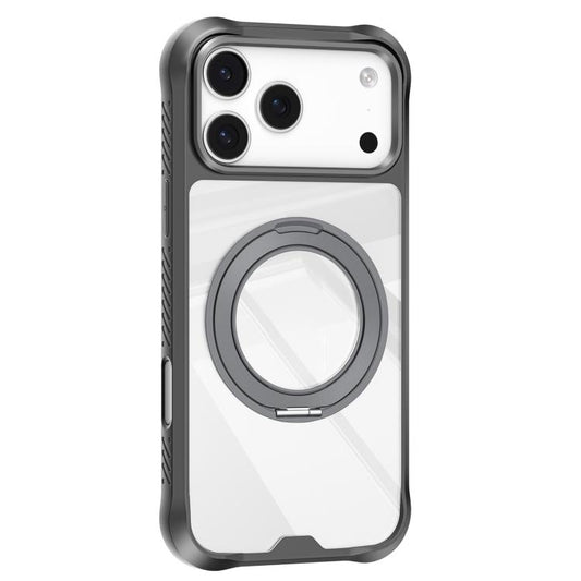 For iPhone 17 Pro Mutural Xuan Armor Series MagSafe Magnetic Holder Phone Case(Dark Grey) - iPhone 17 Pro Cases by Mutural | Online Shopping UK | buy2fix