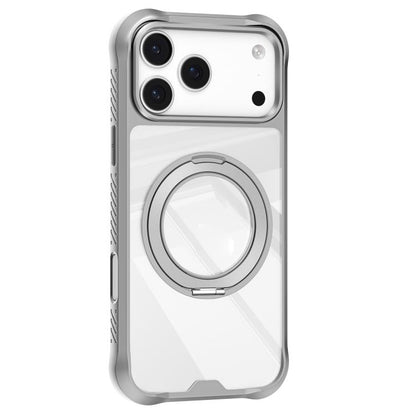 For iPhone 17 Pro Mutural Xuan Armor Series MagSafe Magnetic Holder Phone Case(Light Grey) - iPhone 17 Pro Cases by Mutural | Online Shopping UK | buy2fix