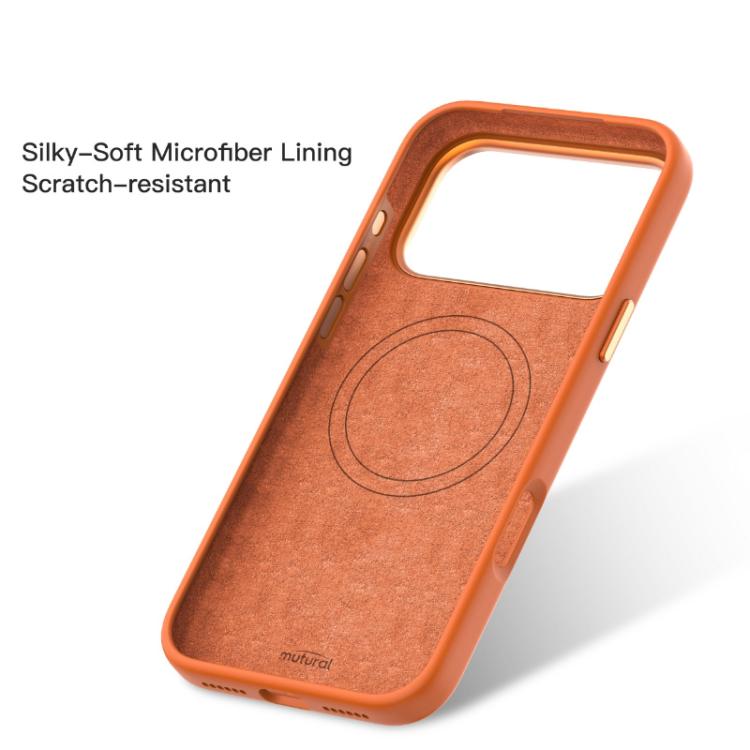 For iPhone 17 Pro Mutural Karen Series Liquid Silicone MagSafe Phone Case(Orange) - iPhone 17 Pro Cases by Mutural | Online Shopping UK | buy2fix