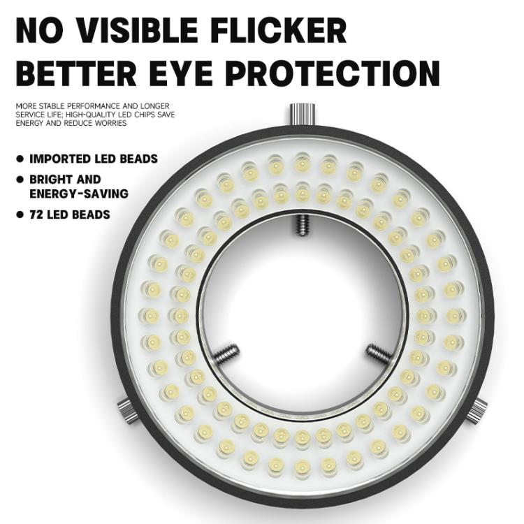 Luowei LS03 High Lumen 72LED Microscope Ring Light Source - Microscope Magnifier Series by LUOWEI | Online Shopping UK | buy2fix