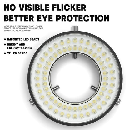 Luowei LS03 High Lumen 72LED Microscope Ring Light Source - Microscope Magnifier Series by LUOWEI | Online Shopping UK | buy2fix