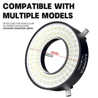 Luowei LS03 High Lumen 72LED Microscope Ring Light Source - Microscope Magnifier Series by LUOWEI | Online Shopping UK | buy2fix
