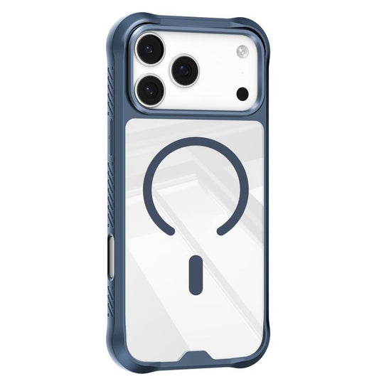 For iPhone 17 Pro Max Mutural Clear Armor Series MagSafe PC Hybrid TPU Phone Case(Blue) - iPhone 17 Pro Max Cases by Mutural | Online Shopping UK | buy2fix