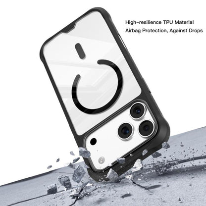 For iPhone 17 Pro Mutural Clear Armor Series MagSafe PC Hybrid TPU Phone Case(Dark Grey) - iPhone 17 Pro Cases by Mutural | Online Shopping UK | buy2fix