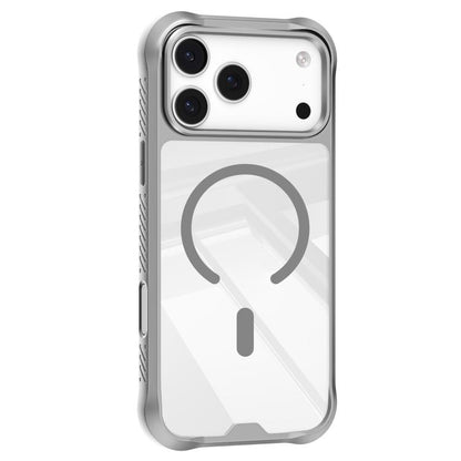 For iPhone 17 Pro Mutural Clear Armor Series MagSafe PC Hybrid TPU Phone Case(Light Grey) - iPhone 17 Pro Cases by Mutural | Online Shopping UK | buy2fix