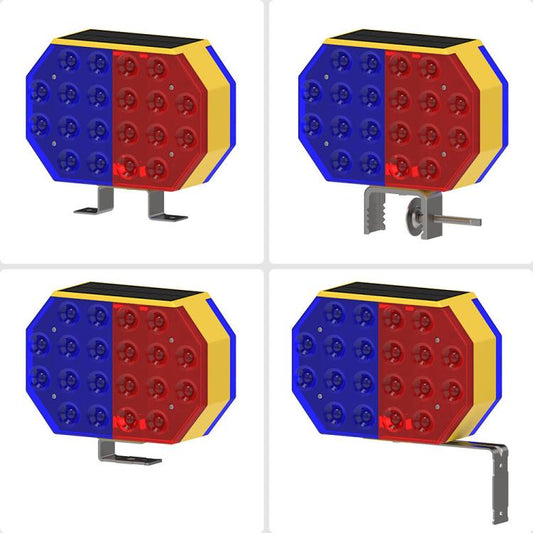 C1A Solar Double Sided LED Strobe Road Warning Light - Warning Lights by buy2fix | Online Shopping UK | buy2fix