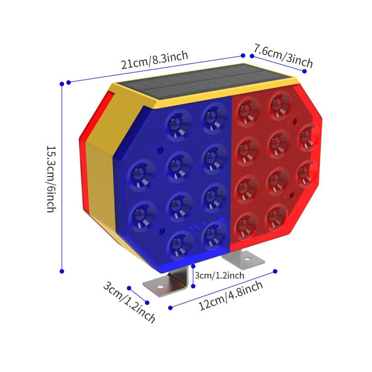 C1A Solar Double Sided LED Strobe Road Warning Light - Warning Lights by buy2fix | Online Shopping UK | buy2fix
