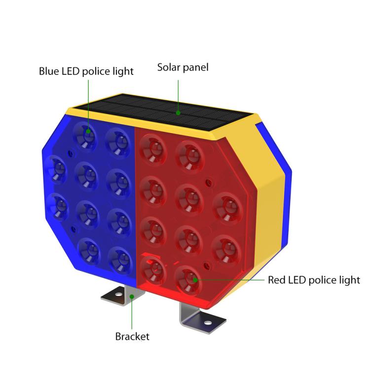 C1A Solar Double Sided LED Strobe Road Warning Light - Warning Lights by buy2fix | Online Shopping UK | buy2fix