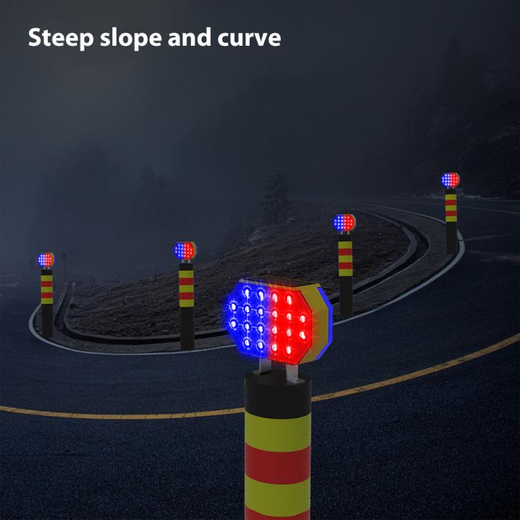 C1A Solar Double Sided LED Strobe Road Warning Light - Warning Lights by buy2fix | Online Shopping UK | buy2fix