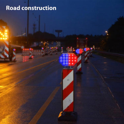 C1A Solar Double Sided LED Strobe Road Warning Light - Warning Lights by buy2fix | Online Shopping UK | buy2fix