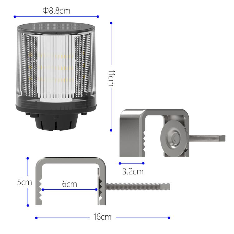 C3 Solar Traffic Light Roadblock Warning Light(Metal Bracket) - Warning Lights by buy2fix | Online Shopping UK | buy2fix