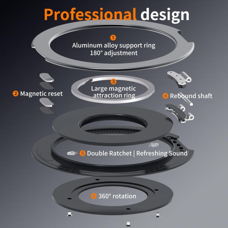 Aluminum Alloy Strong Magnet 360 Rotating Tablet Stand(khaki Gold) - Desktop Holder by buy2fix | Online Shopping UK | buy2fix