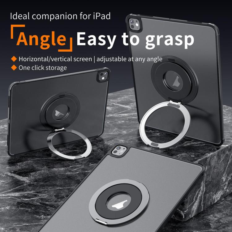 Aluminum Alloy Strong Magnet 360 Rotating Tablet Stand(Black) - Desktop Holder by buy2fix | Online Shopping UK | buy2fix