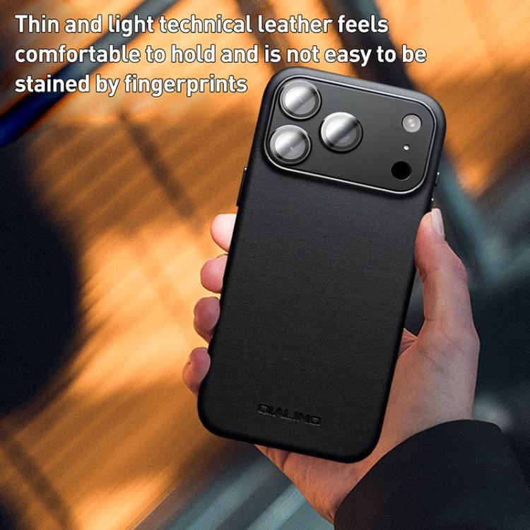 For iPhone 17 Pro QIALINO Technology Leather MagSafe Phone Case(Black) - iPhone 17 Pro Cases by QIALINO | Online Shopping UK | buy2fix