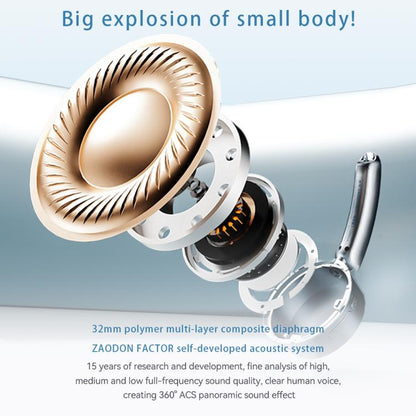 ZAODON Mini Open Ear Noise Cancelling HiFi Sound Bluetooth HeadPhone(Green) - Headset & Headphone by buy2fix | Online Shopping UK | buy2fix