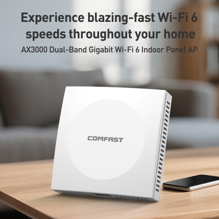 COMFAST CF-E593AX 3000Mbps Dual-Band WiFi6 In-Wall AP(White) - Wireless Routers by COMFAST | Online Shopping UK | buy2fix