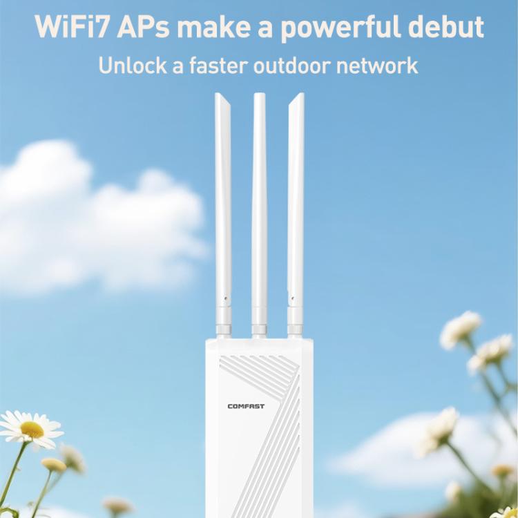 COMFAST CF-EW87 3600Mbps Dual-Band WiFi7 Outdoor Wireless AP, Plug:EU Plug(White) - Wireless Routers by COMFAST | Online Shopping UK | buy2fix