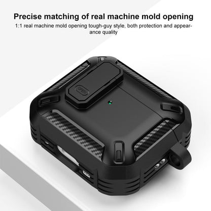 For AirPods Pro 3 Shield Shockproof Earphone Protective Case with Hook(Black Red) - For AirPods Pro 3 by buy2fix | Online Shopping UK | buy2fix